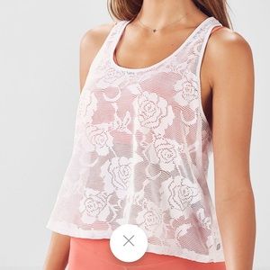 White Floral Fabletics Crop Top